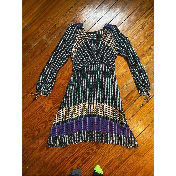Anthropologie Maeve Gianna Tunic Dress Green Geometric Print, Size 6, MSRP $150 - Picture 3 of 13